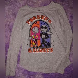 Disney Gray Long Sleeve Shirt with Halloween Design